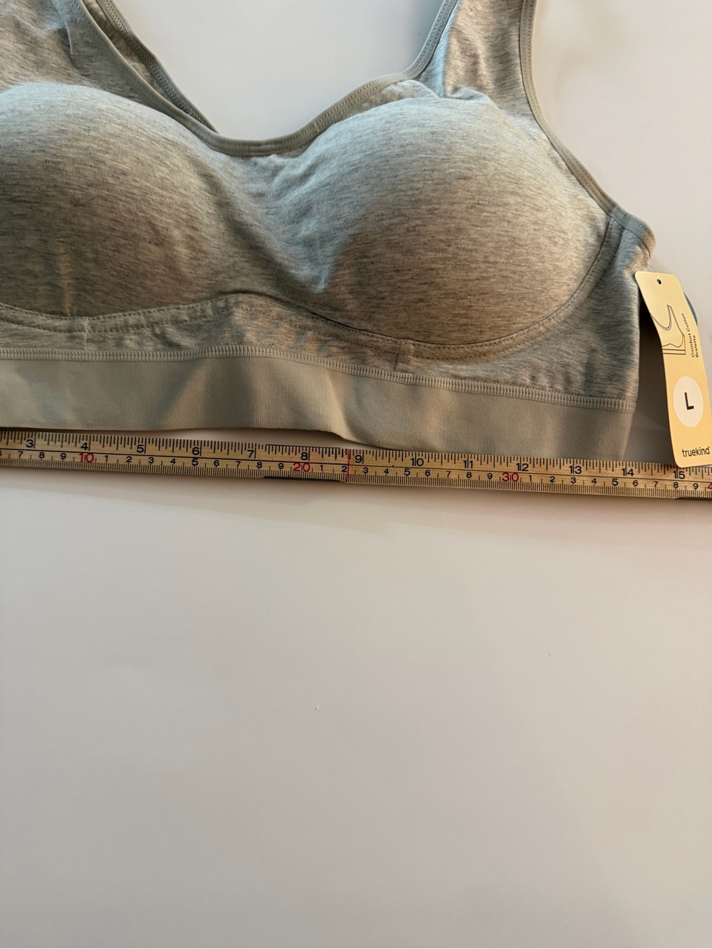 Truekind Comfort Cotton Bralette Gray Size Large NWT - Picture 3 of 5